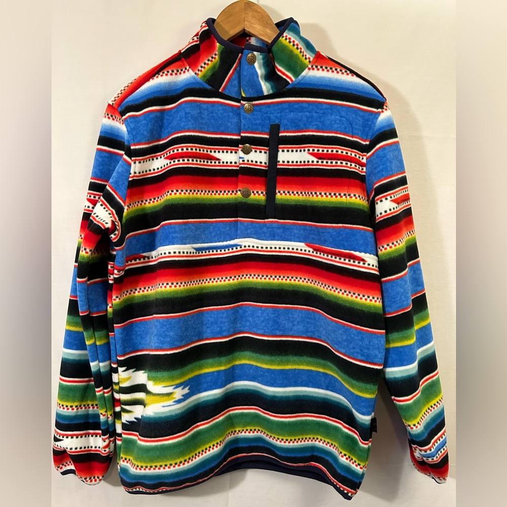 STS Ranchwear Quincey Striped Fleece Pullover w/ Zip Breast Pocket Size Medium